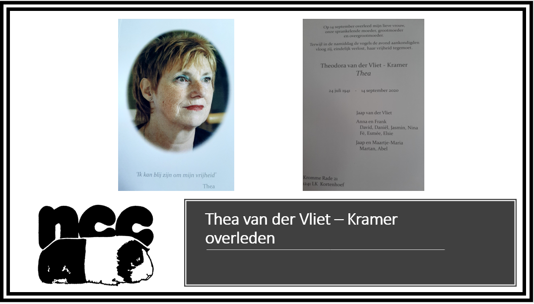 Thea van der Vliet – Kramer overleden